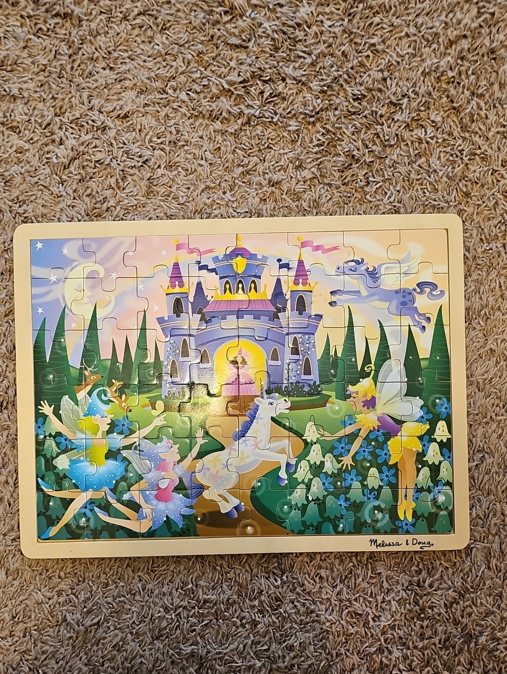 Melissa & Doug Fairy Castle Puzzle - Blue, Purple, Green, Yellow, Pink